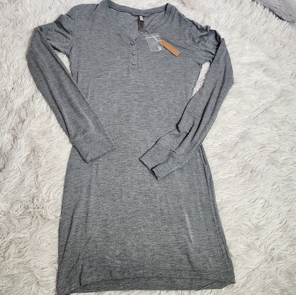 SKIMS Dresses | Womens Sleep Henley Dress Heather Grey/ SMALL/NWT - Picture 6 of 15